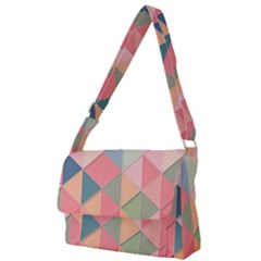 Background Geometric Triangle Full Print Messenger Bag (l)