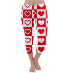 Background Card Checker Chequered Capri Winter Leggings 