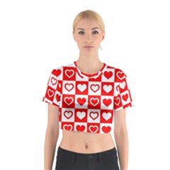 Background Card Checker Chequered Cotton Crop Top