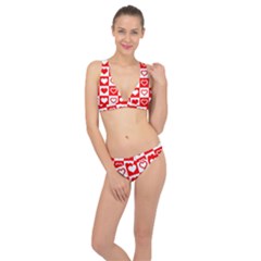 Background Card Checker Chequered Classic Banded Bikini Set 