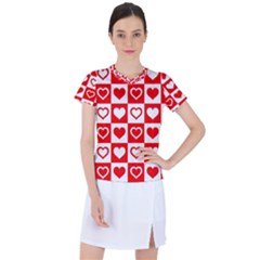 Background Card Checker Chequered Women s Mesh Sports Top