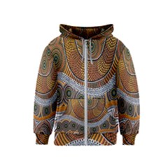 Aboriginal Traditional Pattern Kids  Zipper Hoodie