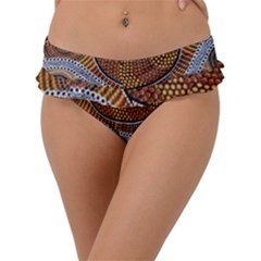 Aboriginal Traditional Pattern Frill Bikini Bottom by Sapixe