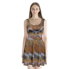 Aboriginal Traditional Pattern Split Back Mini Dress  by Sapixe