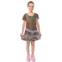 Aboriginal Traditional Pattern Kids  Short Sleeve Velvet Dress View1