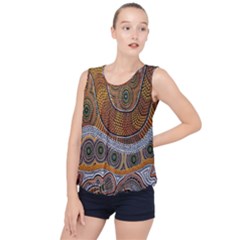 Aboriginal Traditional Pattern Bubble Hem Chiffon Tank Top by Sapixe