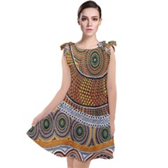 Aboriginal Traditional Pattern Tie Up Tunic Dress by Sapixe