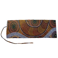 Aboriginal Traditional Pattern Roll Up Canvas Pencil Holder (s)