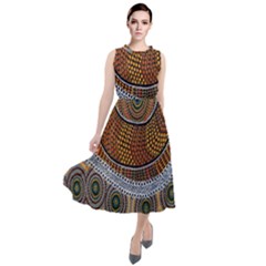 Aboriginal Traditional Pattern Round Neck Boho Dress