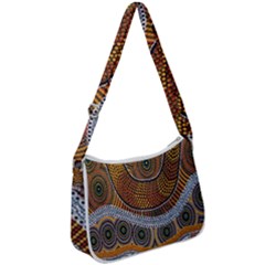 Aboriginal Traditional Pattern Zip Up Shoulder Bag