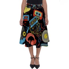 Music Pattern Perfect Length Midi Skirt by Sapixe