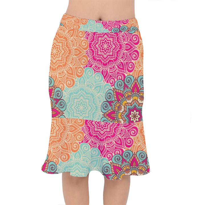 Art Abstract Pattern Short Mermaid Skirt