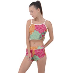 Art Abstract Pattern Summer Cropped Co-ord Set by Sapixe