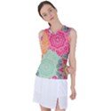 Art Abstract Pattern Women s Sleeveless Mesh Sports Top View1