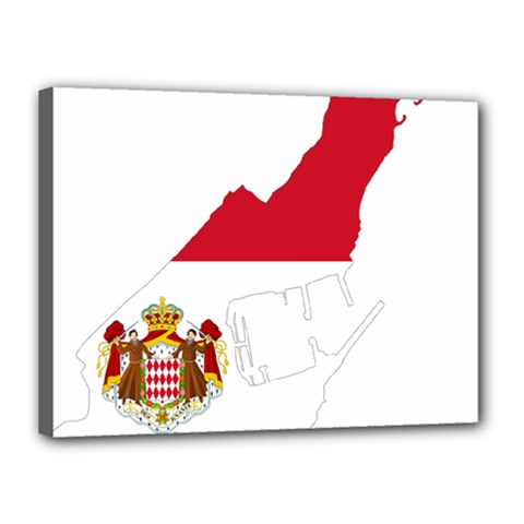 Monaco Country Europe Flag Borders Canvas 16  X 12  (stretched) by Sapixe