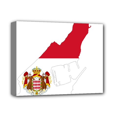 Monaco Country Europe Flag Borders Deluxe Canvas 14  X 11  (stretched) by Sapixe