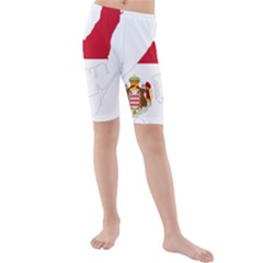 Monaco Country Europe Flag Borders Kids  Mid Length Swim Shorts