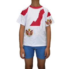 Monaco Country Europe Flag Borders Kids  Short Sleeve Swimwear by Sapixe