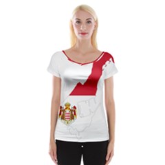 Monaco Country Europe Flag Borders Cap Sleeve Top by Sapixe