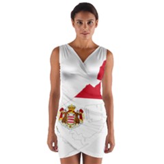 Monaco Country Europe Flag Borders Wrap Front Bodycon Dress by Sapixe