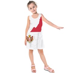 Monaco Country Europe Flag Borders Kids  Sleeveless Dress by Sapixe