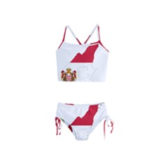 Monaco Country Europe Flag Borders Girls  Tankini Swimsuit by Sapixe