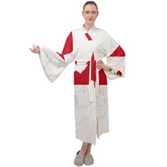 Monaco Country Europe Flag Borders Maxi Velour Kimono by Sapixe