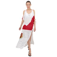 Monaco Country Europe Flag Borders Maxi Chiffon Cover Up Dress by Sapixe