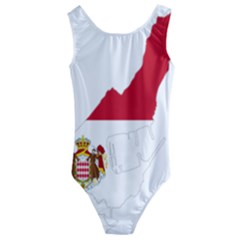 Monaco Country Europe Flag Borders Kids  Cut-out Back One Piece Swimsuit by Sapixe