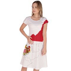 Monaco Country Europe Flag Borders Classic Short Sleeve Dress