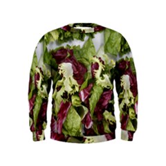 Salad Lettuce Vegetable Kids  Sweatshirt by Sapixe