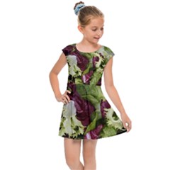 Salad Lettuce Vegetable Kids  Cap Sleeve Dress by Sapixe