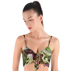 Salad Lettuce Vegetable Woven Tie Front Bralet by Sapixe