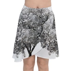 Nature Tree Blossom Bloom Cherry Chiffon Wrap Front Skirt by Sapixe