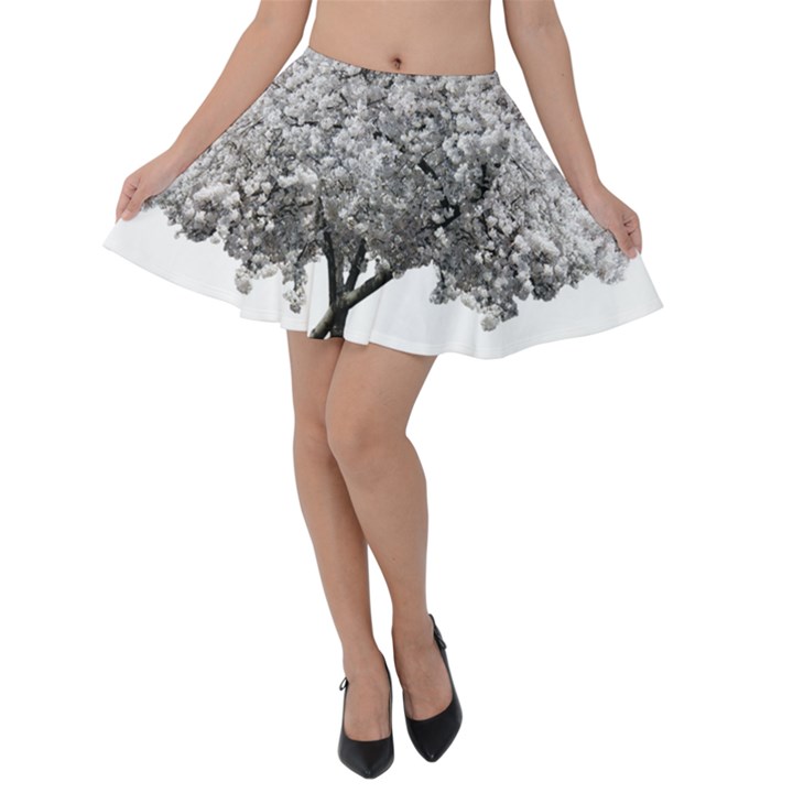 Nature Tree Blossom Bloom Cherry Velvet Skater Skirt