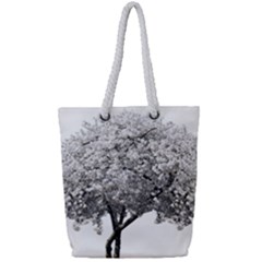 Nature Tree Blossom Bloom Cherry Full Print Rope Handle Tote (small) by Sapixe