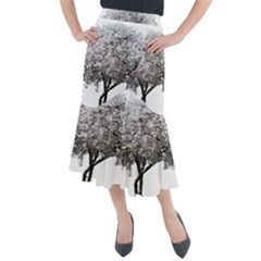 Nature Tree Blossom Bloom Cherry Midi Mermaid Skirt