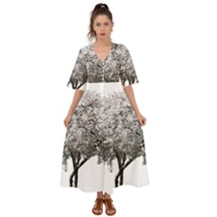 Nature Tree Blossom Bloom Cherry Kimono Sleeve Boho Dress