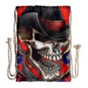 Confederate Flag Usa America United States Csa Civil War Rebel Dixie Military Poster Skull Drawstring Bag (Large) View1