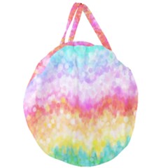 Rainbow Pontilism Background Giant Round Zipper Tote