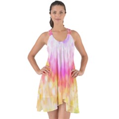 Rainbow Pontilism Background Show Some Back Chiffon Dress by Sapixe