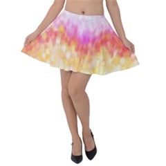 Rainbow Pontilism Background Velvet Skater Skirt