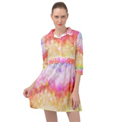 Rainbow Pontilism Background Mini Skater Shirt Dress