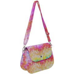 Rainbow Pontilism Background Saddle Handbag