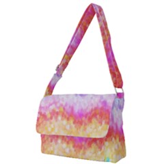 Rainbow Pontilism Background Full Print Messenger Bag (l)