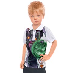 Bat And Pumpkin Halloween Kids  Polo Tee