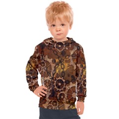 Steampunk Patter With Gears Kids  Hooded Pullover