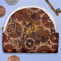 Steampunk Patter With Gears Horseshoe Style Canvas Pouch by FantasyWorld7