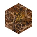 Steampunk Patter With Gears Wooden Puzzle Hexagon View1