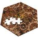 Steampunk Patter With Gears Wooden Puzzle Hexagon View3